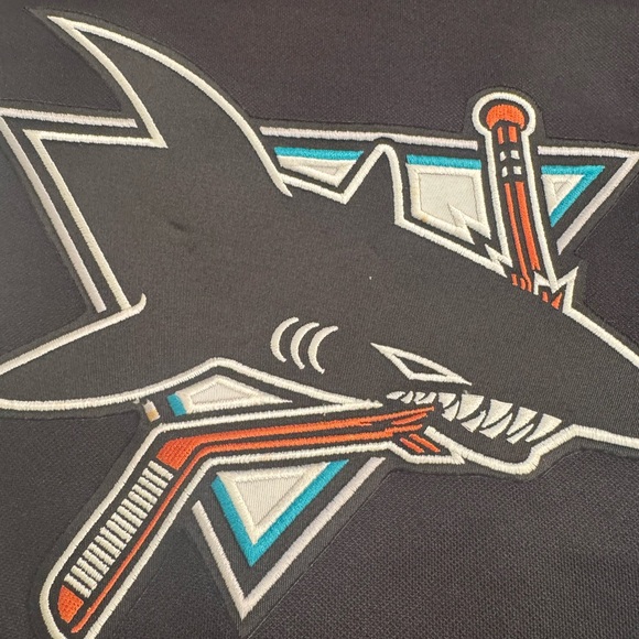 Vintage Reebok San Jose Sharks CCM NHL Hockey Stitched Patch Jersey Men’s Medium - Picture 2 of 6